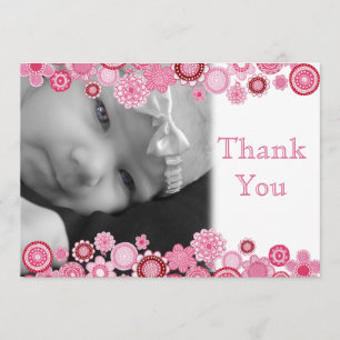 Assez dans le carte de remerciements rose de photo