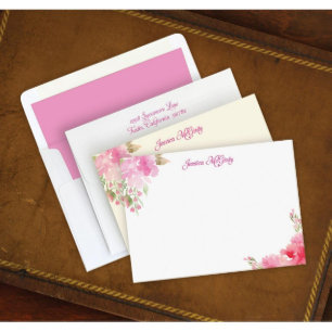 Assez dans les cartes de correspondance roses