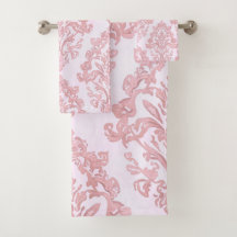 Assez en rose motif damassé victorien à l'aquarell