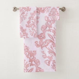 Assez en rose motif damassé victorien à l'aquarell