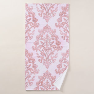 Assez en rose motif damassé victorien aquarelle
