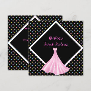 ASSEZ EN SWEET SIXTEEN ROSE INVITATION SPOT NOIR