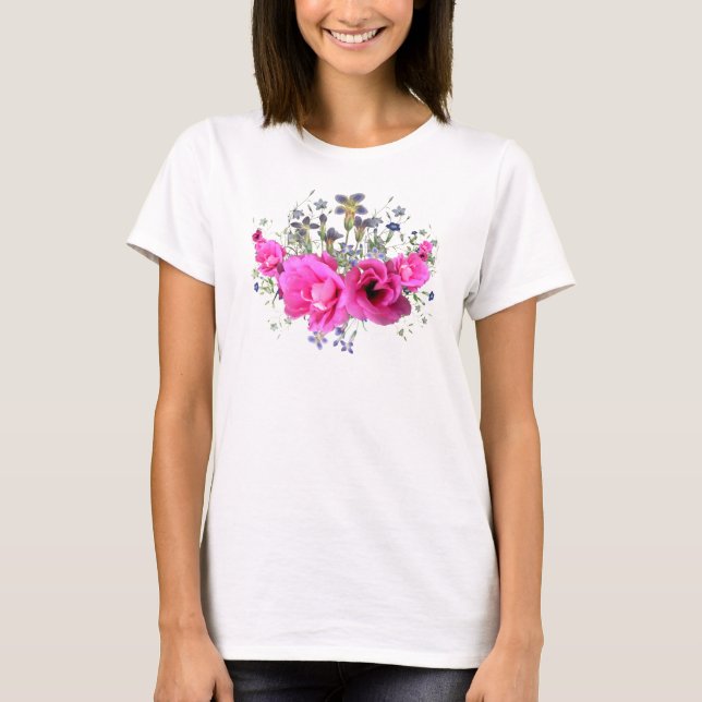 Assez le rose fleurit le T-shirt (Devant)