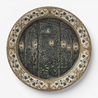 Assiette à dîner de serre victorienne gothique