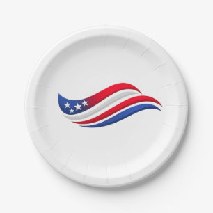 Assiette à drapeau ondulé patriotique   Célébratio