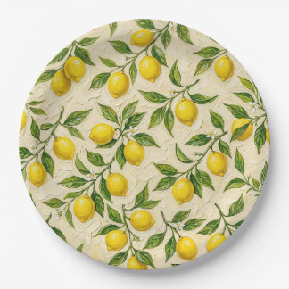 Assiette à motif fleur de citron
