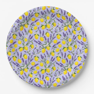 Assiette à motif lavande et citron