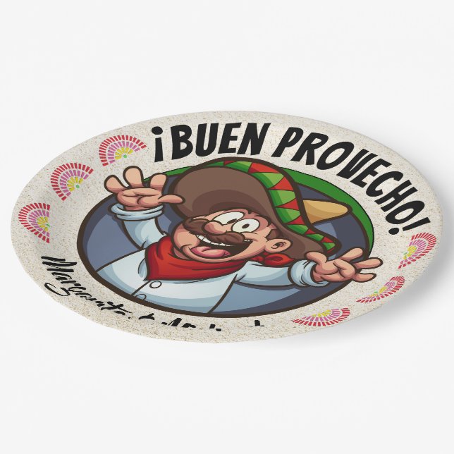 Assiette Accessoires de Fête Buen Provecho Personn (Angle)