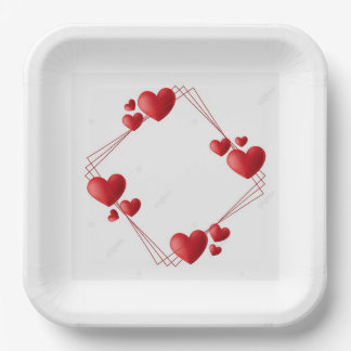 Assiette carré en carton de 22,86 cm
