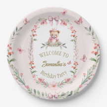 Assiette d'anniversaire Blooms & Bears