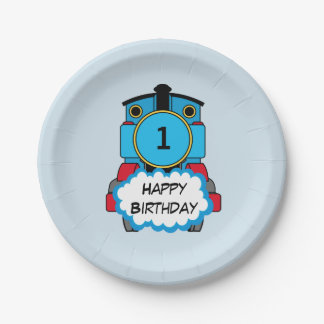 Assiette d'anniversaire garçon Happy Train