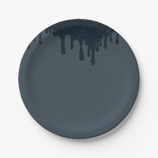 Assiette de fête à égouttage de charbon subtil – P
