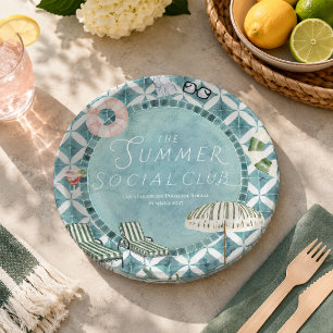 Assiette de fête au bord de la piscine Vaisselle