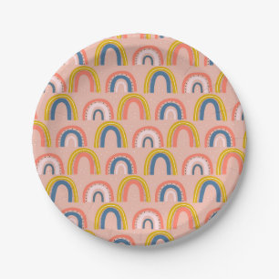 Assiette de fête d'anniversaire arc-en-ciel