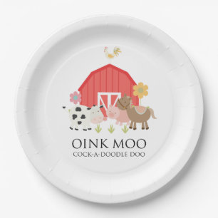 Assiette de fête d'anniversaire d'animaux de ferme