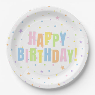 Assiette de fête d'anniversaire Pastel Confetti Jo