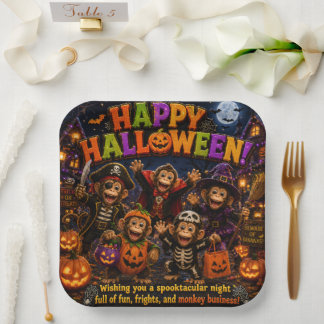 Assiette de fête de singe Halloween/fournitures de
