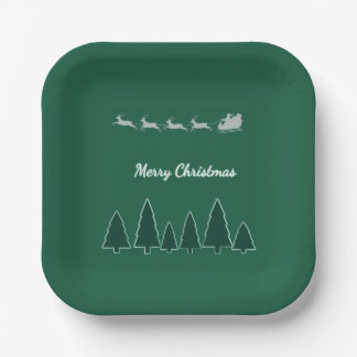 Assiette de Noël Traîneau Evergreen Glow