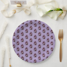 Assiette en carton - Bouquet de Violettes