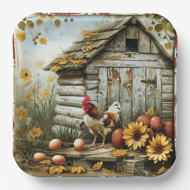 Assiette en carton Ferme Sunny Side (Recto)