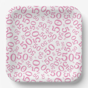 Assiette en papier à motif numérique aléatoire ros