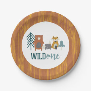 Assiette en Papier Anniversaire Premier "Wild One"