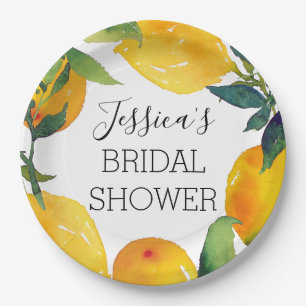 Assiette en papier au citron