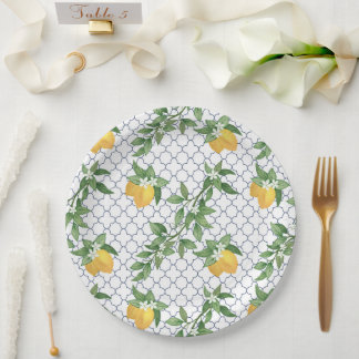 Assiette en papier au citron d'Amalfi