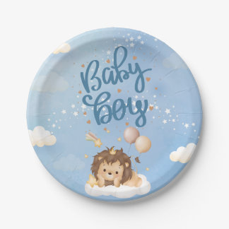 Assiette en papier bébé garçon Roi Lion mignon
