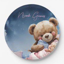 Assiette en Papier Bébé Garçon Twinkle Star