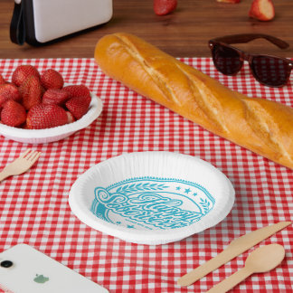 Assiette en papier bleu Loosid Soberversary