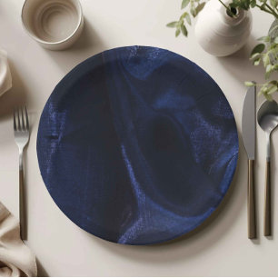 Assiette en Papier Bleu Marine Élégante
