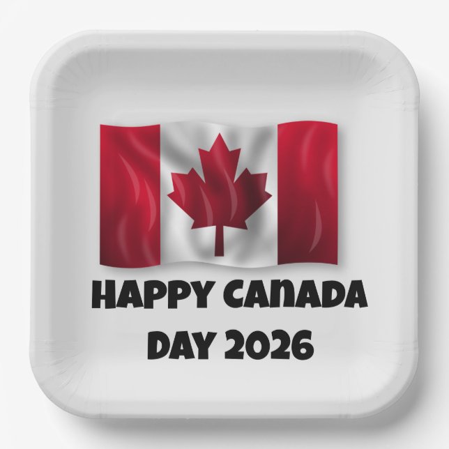 Assiette en papier Bonne fête du Canada (Recto)