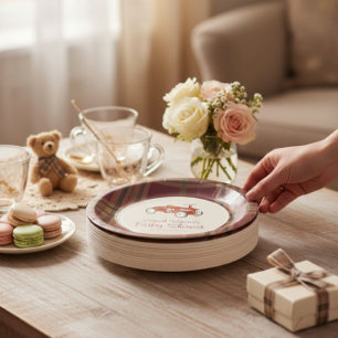 Assiette en papier carreaux de bébé pour la course