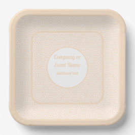 Assiette en papier carrée grande Terrazzo - Orange