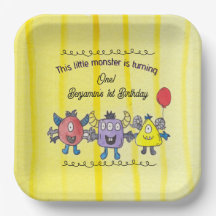 Assiette en papier colorée pour anniversaire de tr
