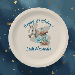 Assiette en papier crème - Fleur de cheval de l'Ou