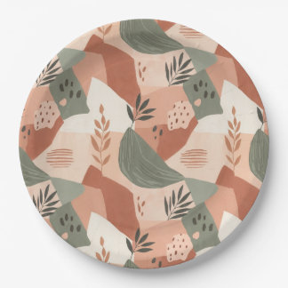 Assiette en papier de design abstrait moderne chau