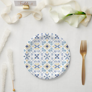Assiette en papier de design méditerranéen de la c