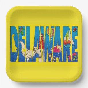 Assiette en papier de fête du Delaware