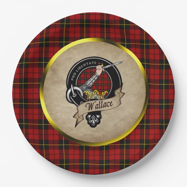 Assiette en papier écusson du clan Wallace (Devant)