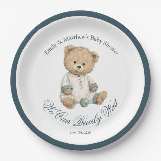 Assiette en papier élégante pour Baby Shower avec