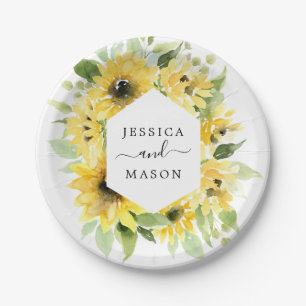 Assiette en papier Fête de mariage au jardin de to