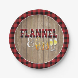 Assiette en papier Flannel et Fizz - Rouge - Bois