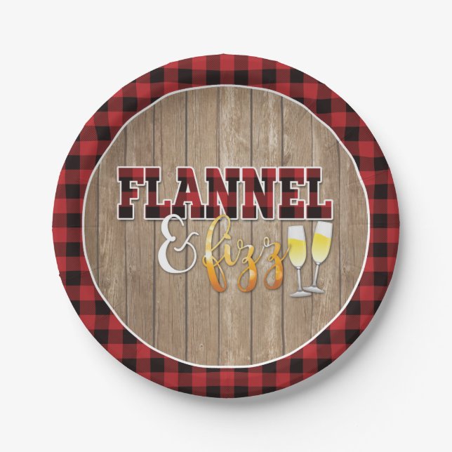 Assiette en papier Flannel et Fizz - Rouge - Bois (Devant)