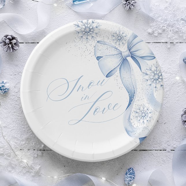 Assiette en papier Flocon de neige Nœud Bleu Maria (Créateur téléchargé)