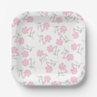 Assiette en papier floral