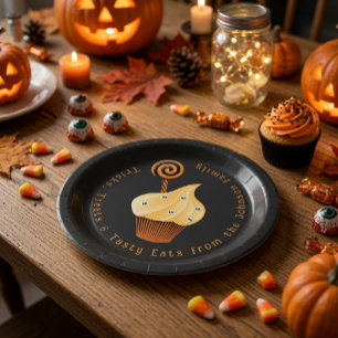 Assiette en papier Halloween nom de famille person