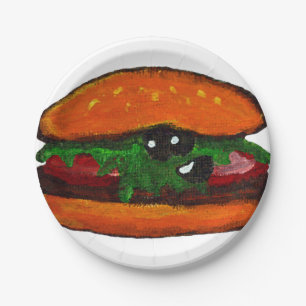 Assiette en papier hamburger