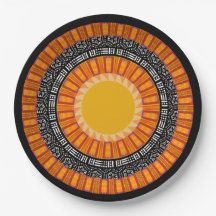 Assiette en papier imprimée Kente Modern Mudcloth